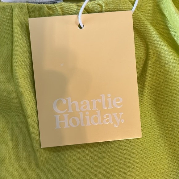 NWT CHARLIE HOLIDAY WOMENS LIME PEYTON MINI DRESS SIZE M - Picture 4 of 11